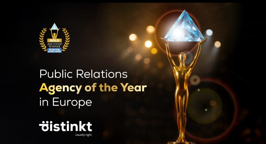 d:istinkt e PR агенция на годината в Европа и със сребърно отличие за компания на годината в света от Stevie® International Business Awards